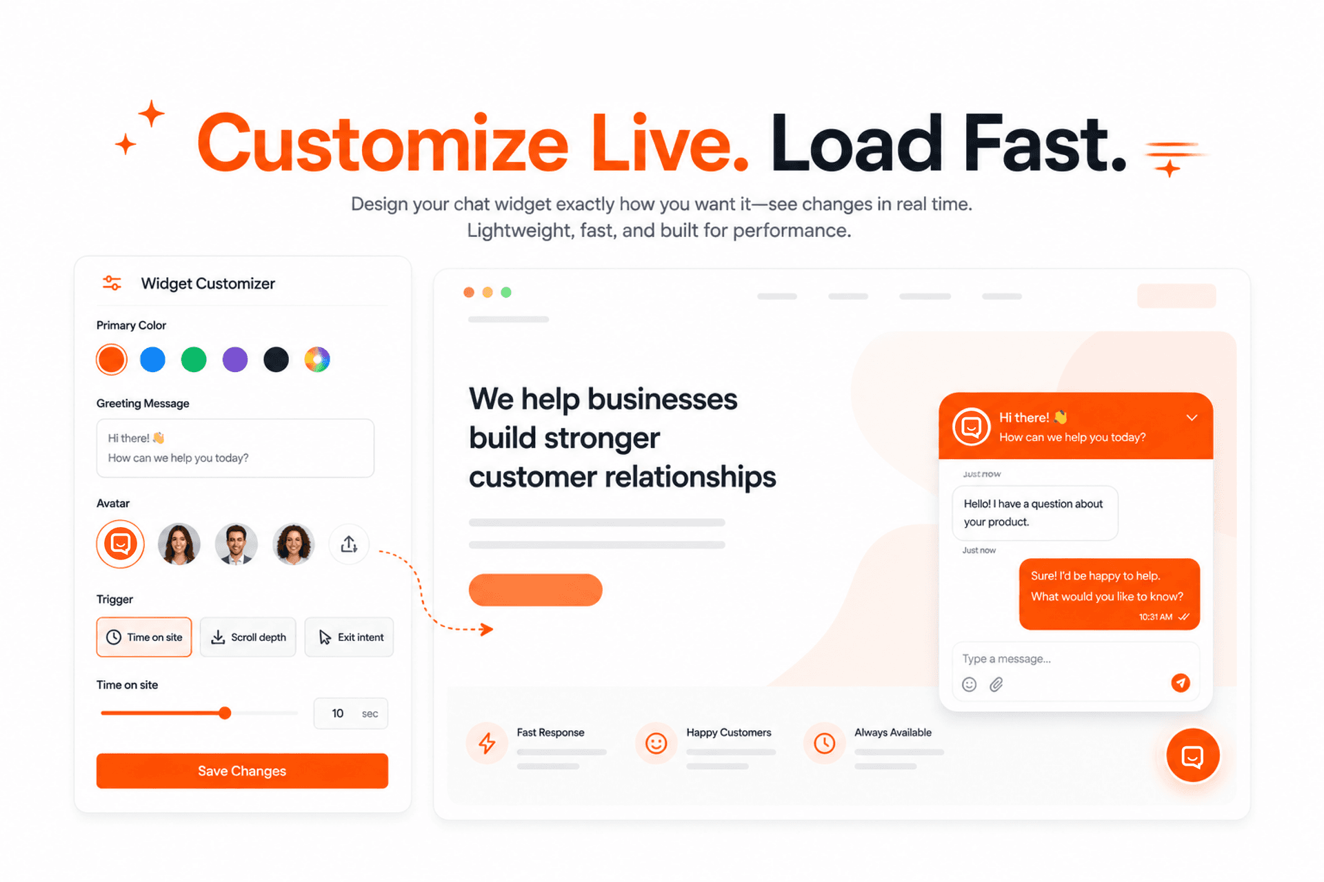 Chatwik Customize Live and Load Fast Chat Widget Interface